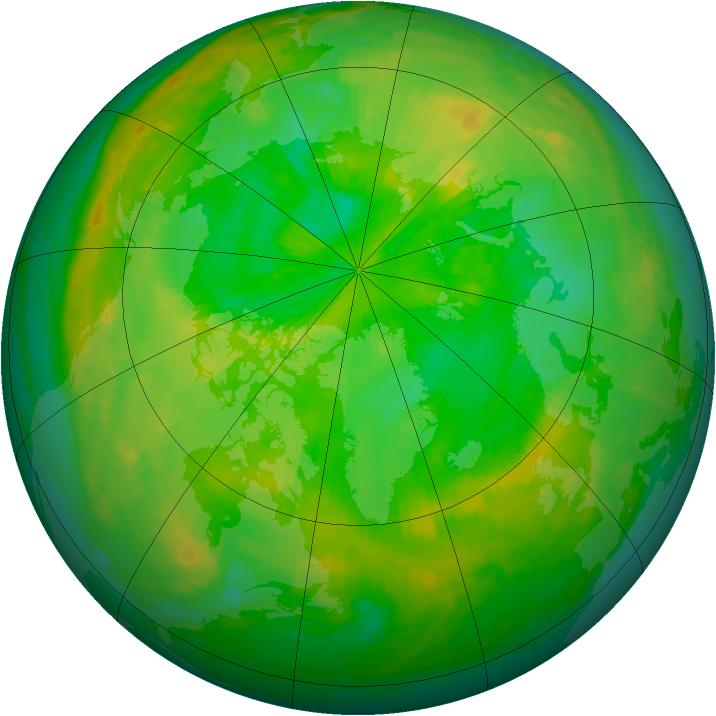 Arctic ozone map for 29 June 1999
